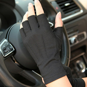 Car Driving Gloves Summer Anti-UV Gloves Men half finger gloves Thin Sweat  Absorption Breathable Non-Slip Drive Hand Protector